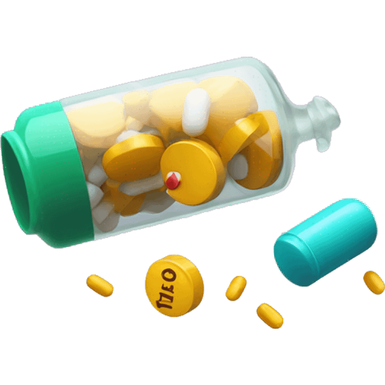 pills falling from pill bottle emoji