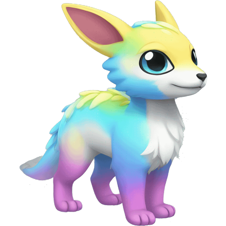 Cute cool shiny colorful animal hybrid Fakemon full body emoji