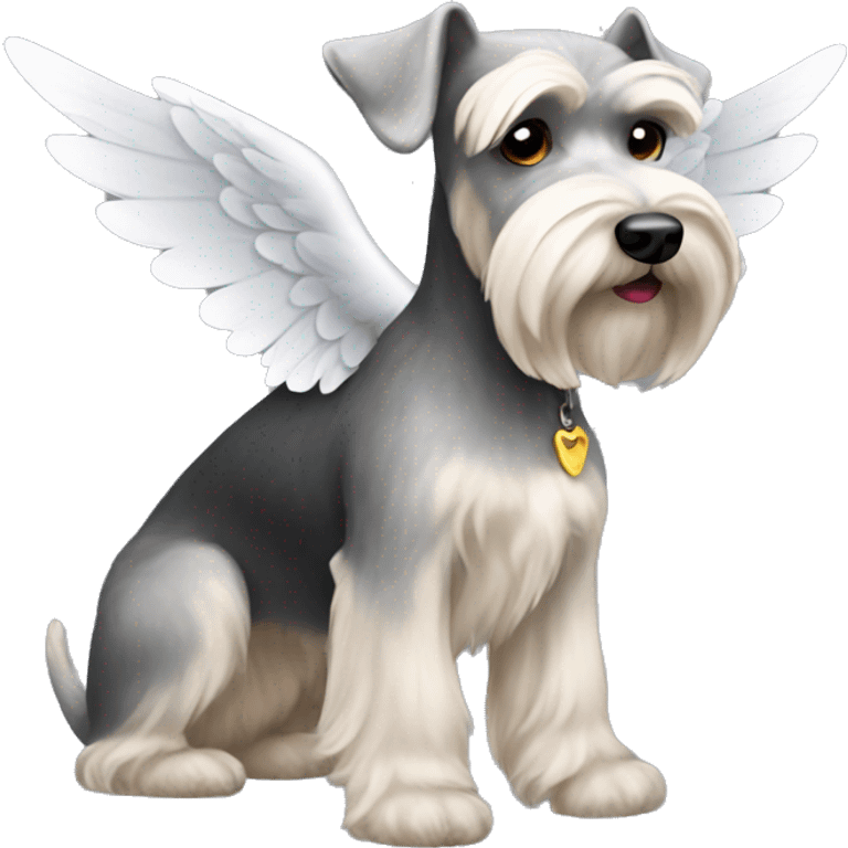 Blonde schnauzer with wings emoji