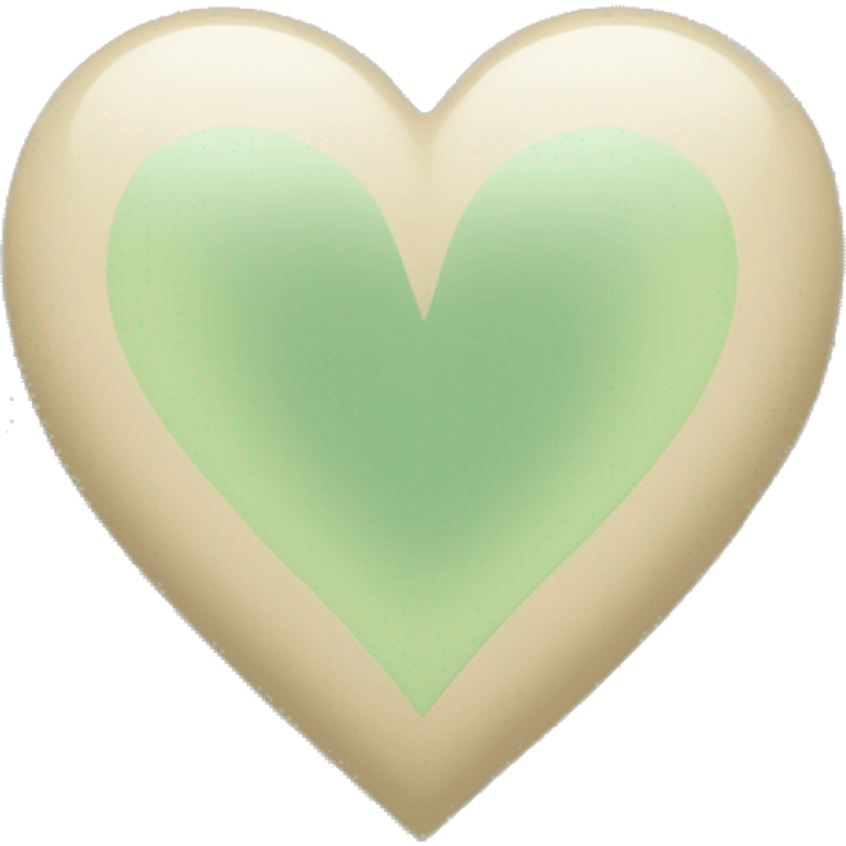 Pastel green-beige heart emoji