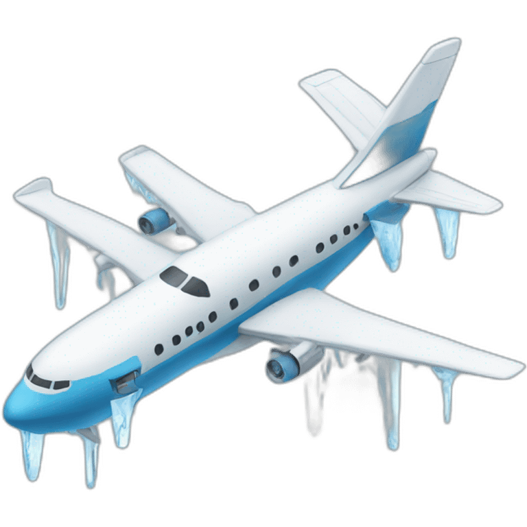 Airplane with icicles emoji