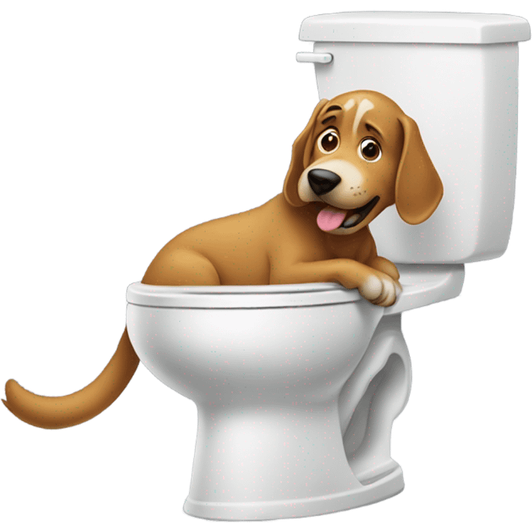 Dog pooping on toilet emoji