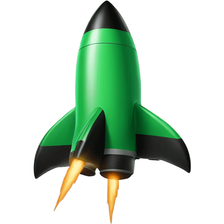 green and black rocket ship emoji