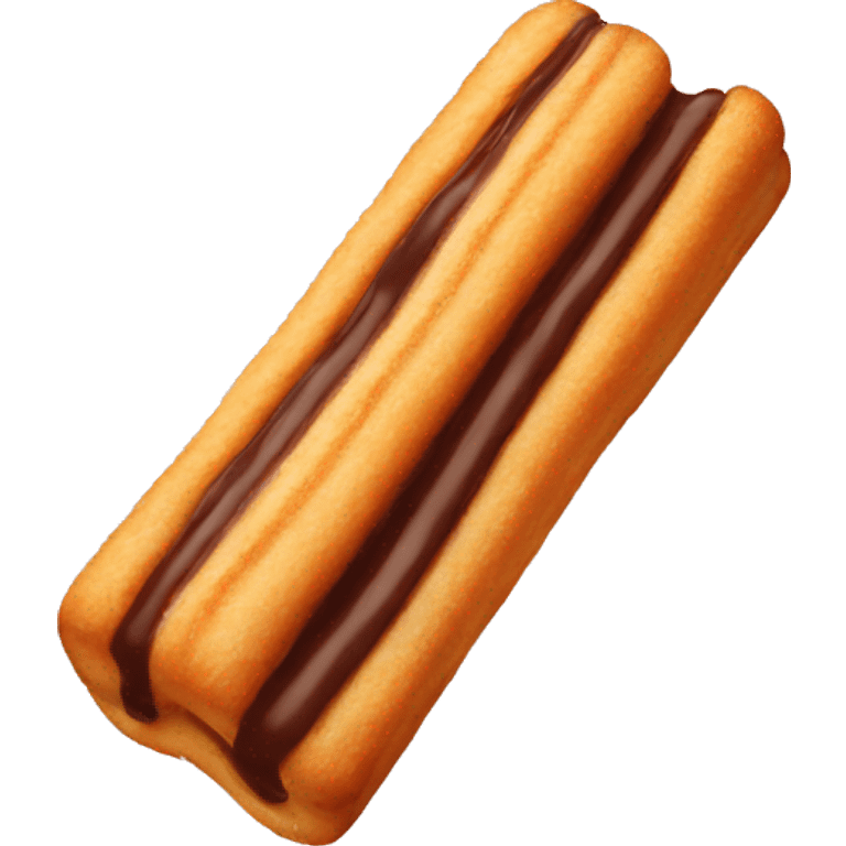 Churro with chocolate emoji