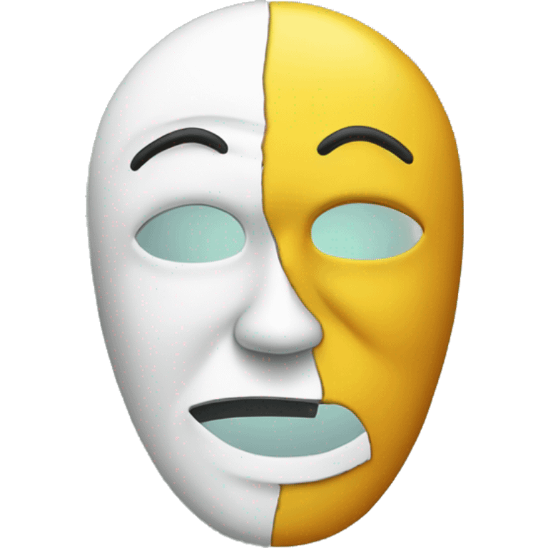 Tragedy and Comedy mask 2d text like emoji