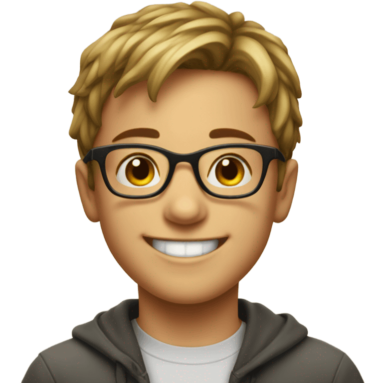 boy with glasses and smile emoji  emoji