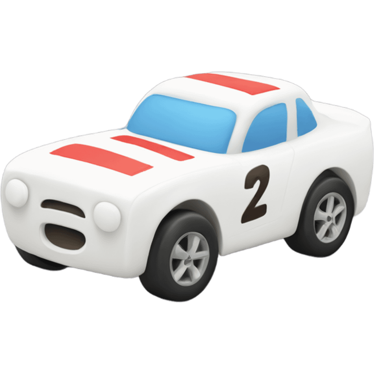 Race car out of marshmallow  emoji