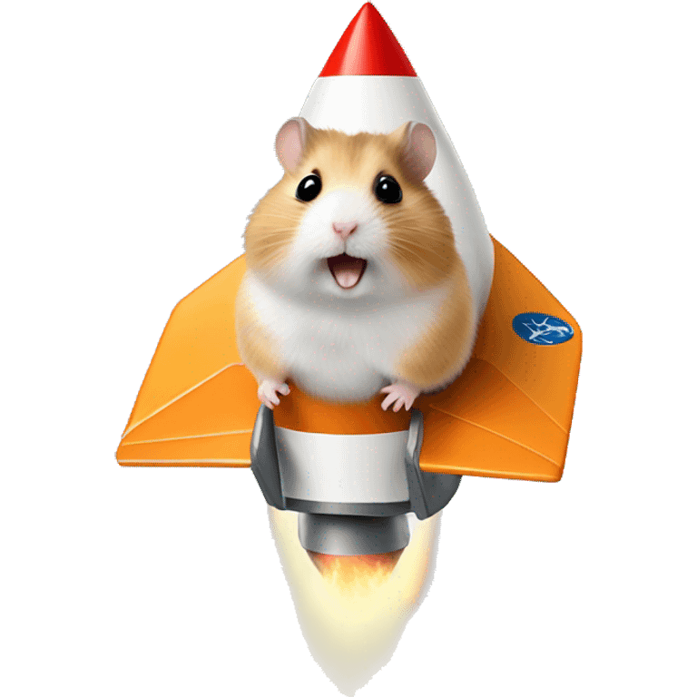 Hamster on Lance rocket emoji