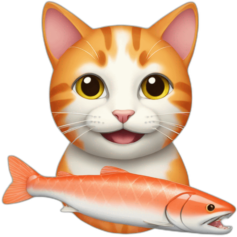 CAT eating some salmon emoji