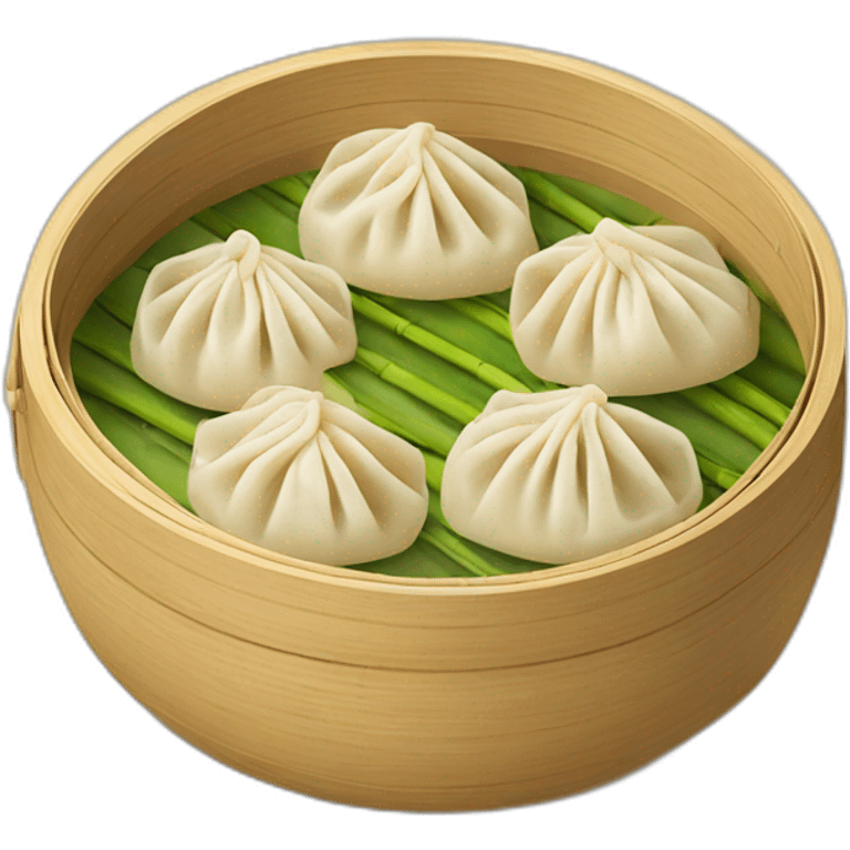 chinese dumplings in a bamboo steamer emoji