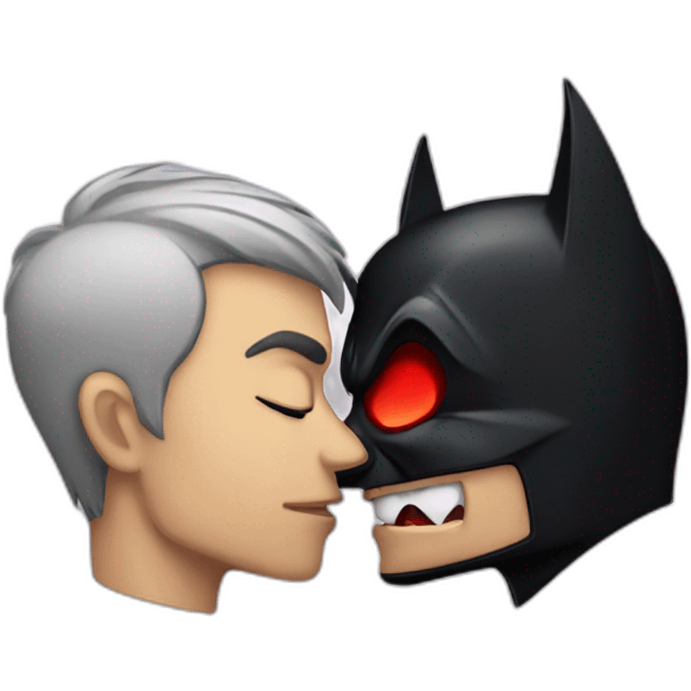 Male vampire kissing batman emoji