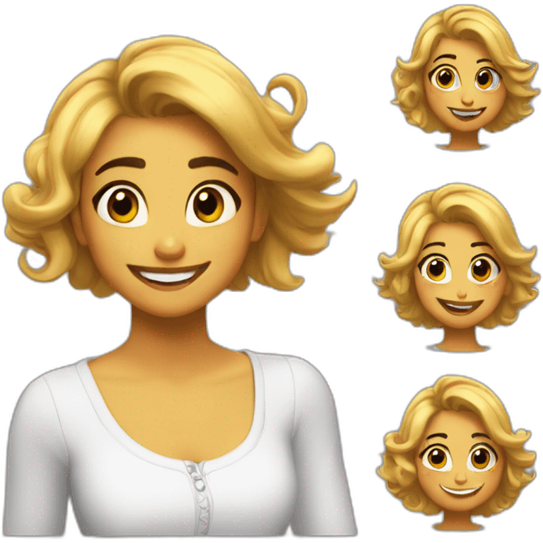 chica cabello corto lacio sonriendo imagen tipo disney pixar emoji