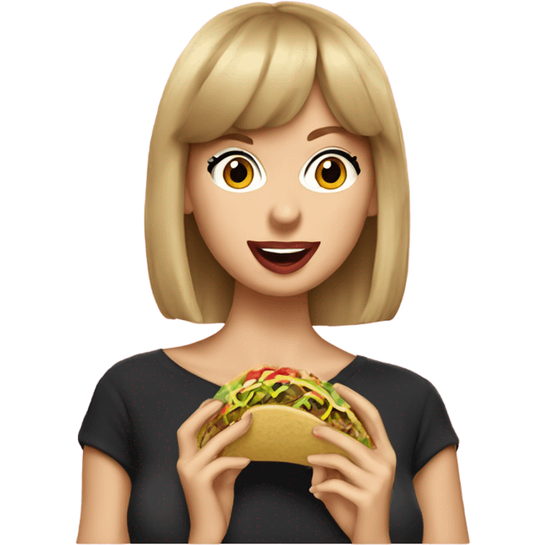 Taylor swift eating a taco emoji