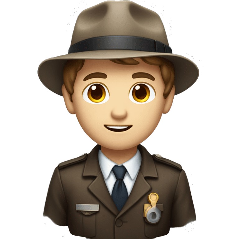 Arian white boy with brown hair dressed as an investigator  emoji