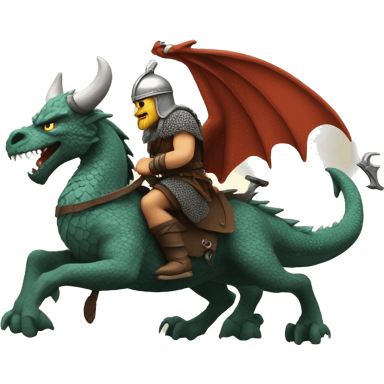 Viking riding a dragon emoji