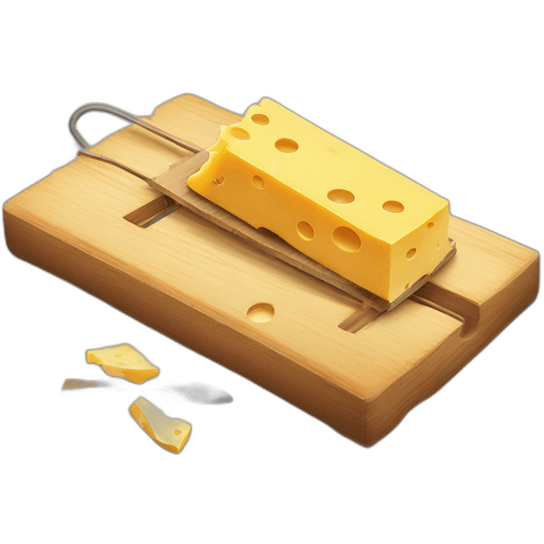 mouse trap with a little piece of cheese on it emoji