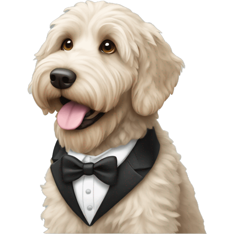 Labradoodle in a tuxedo  emoji