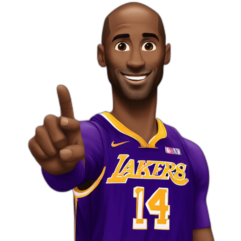 Kobe Bryant points his finger up in warning emoji