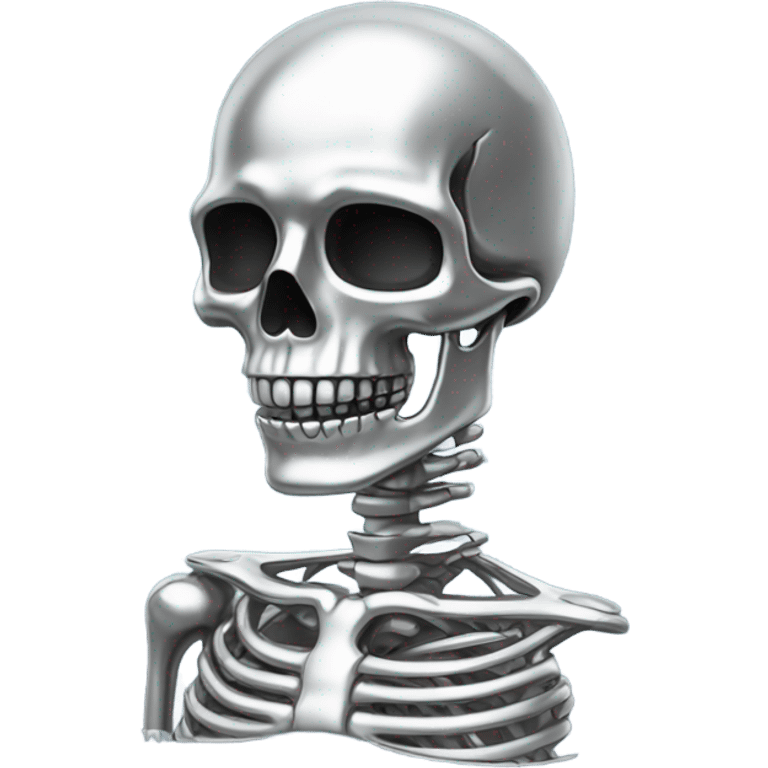 Skeleton made out of chrome emoji