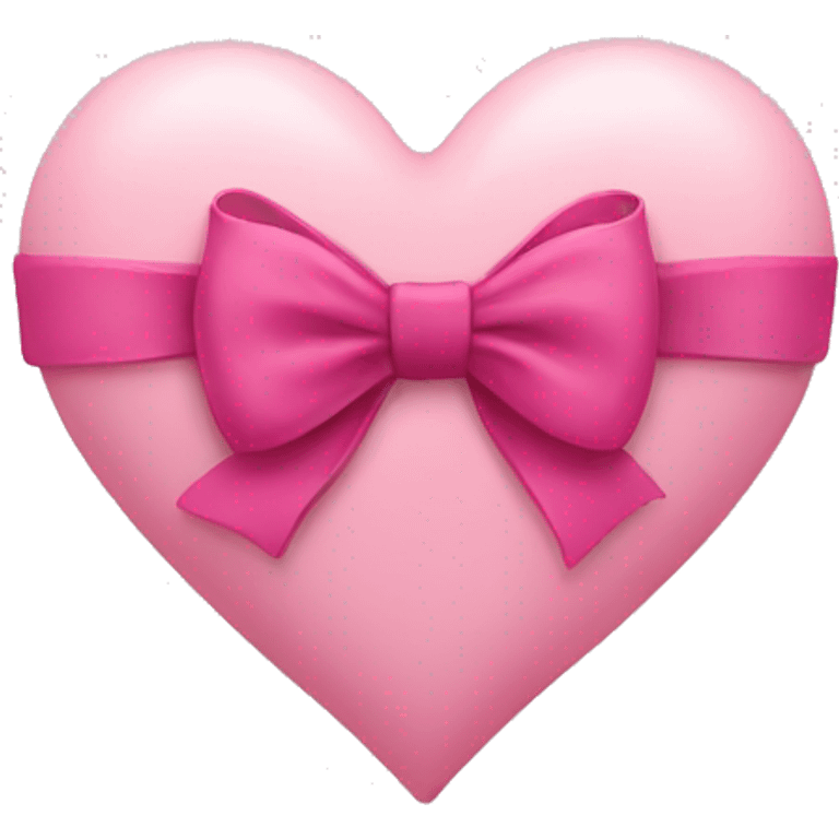 Pastel pink heart with dark pink bow around it emoji