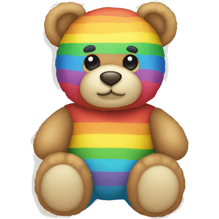 Teddy bear in rainbow colors emoji