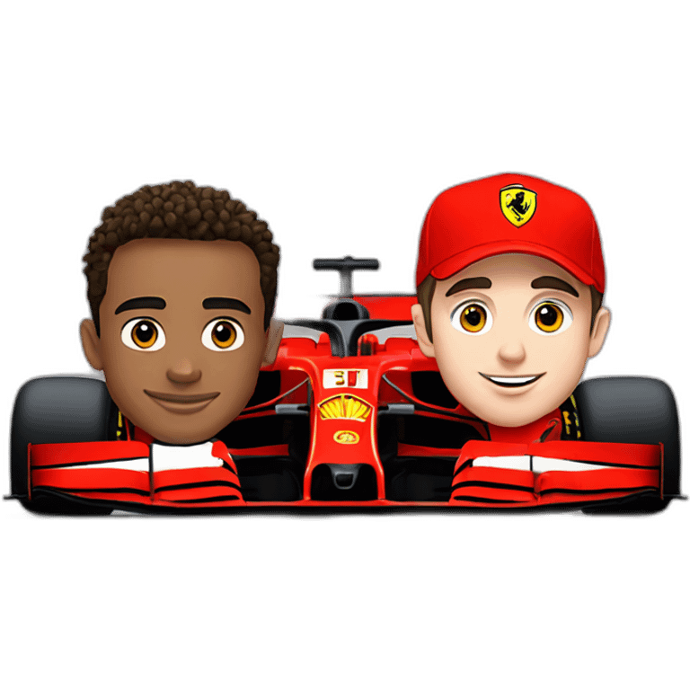 Lewis Hamilton and Charles Leclerc in Ferrari emoji