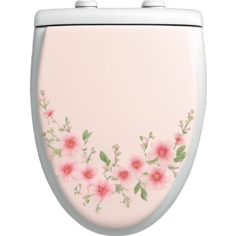 Light pink floral toilet seat  emoji