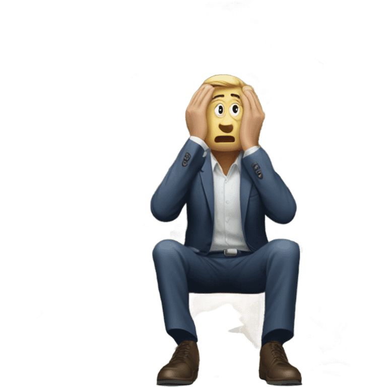 Man being crushed by the overwhelming weight of late-stage capitalism. emoji