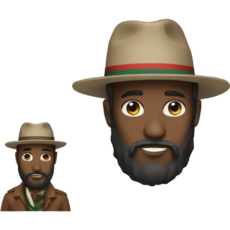 man with beard and gucci hat emoji