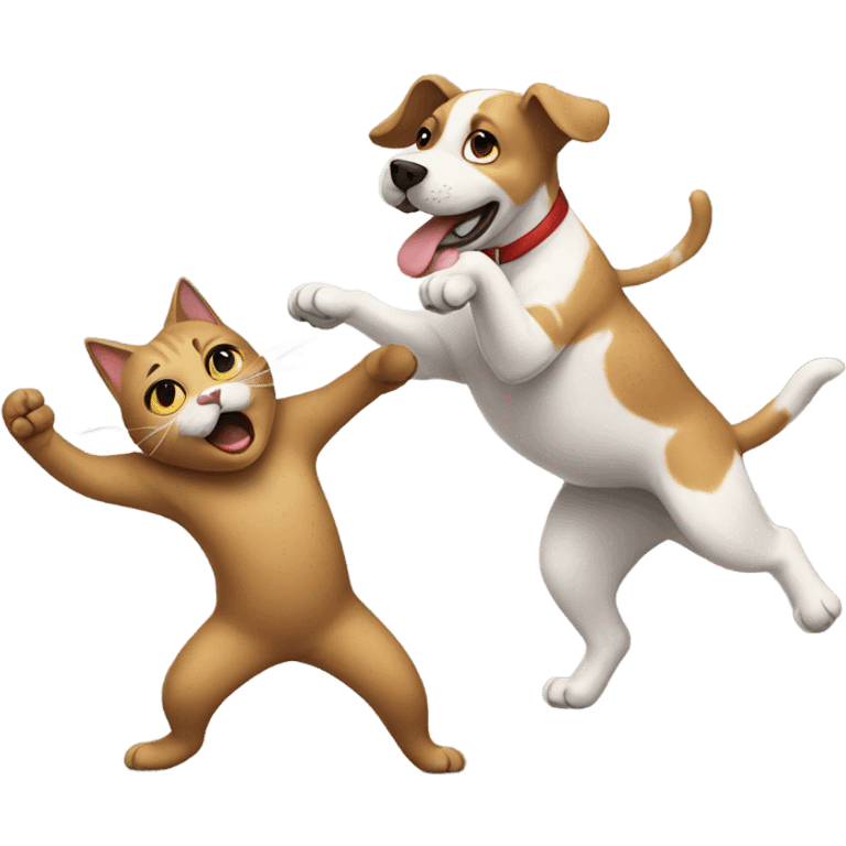 cat & dog dancing  emoji