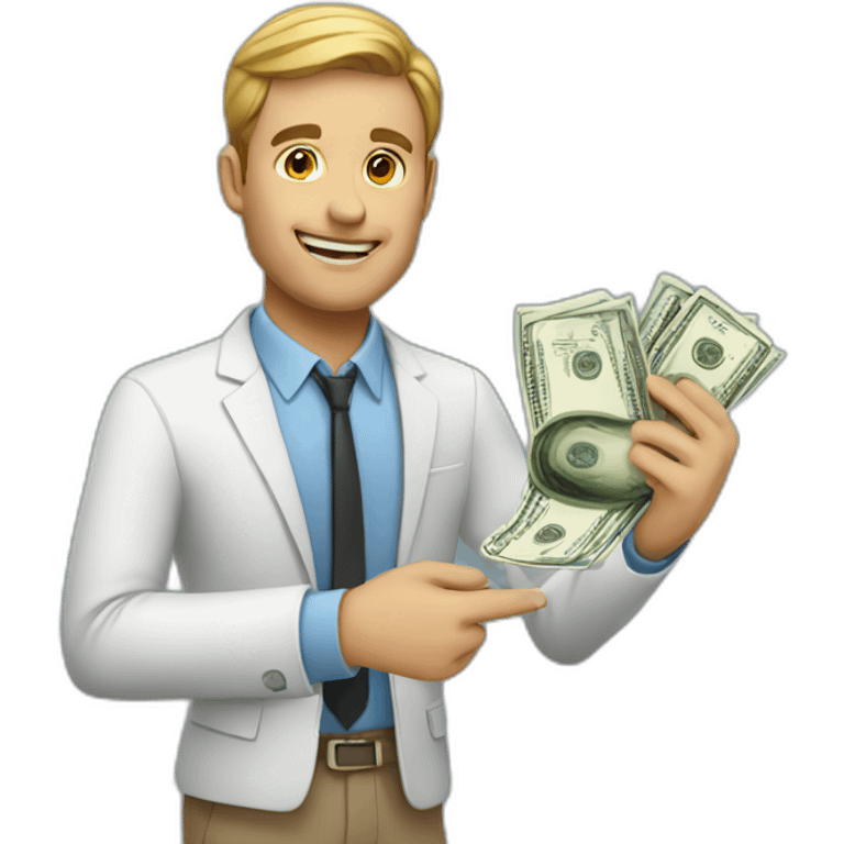 realtor with money on his hand emoji