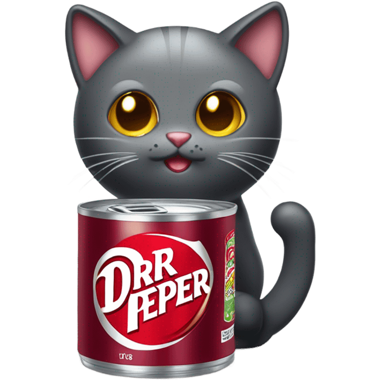 Cat drinking Dr Pepper  emoji