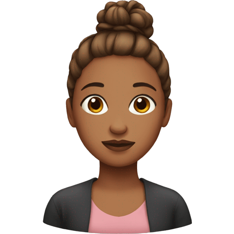 Girl with brown bun  emoji