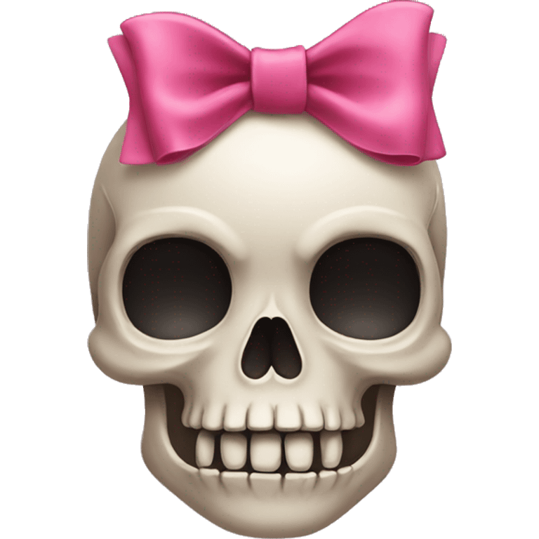 Cute skull with bow emoji