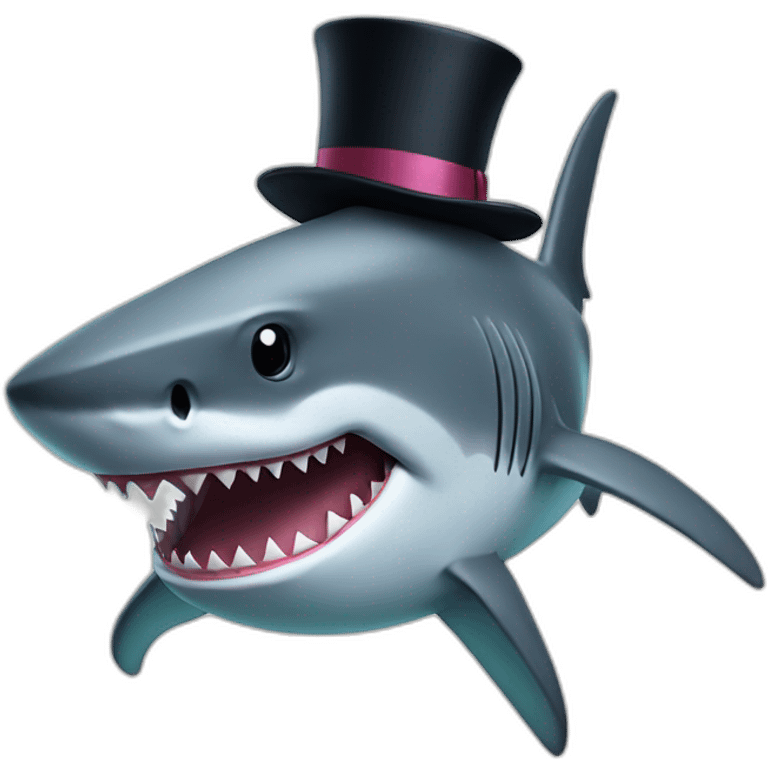 Shark with a top hat emoji