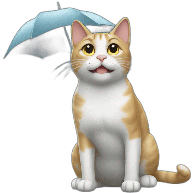 Cat under rain emoji