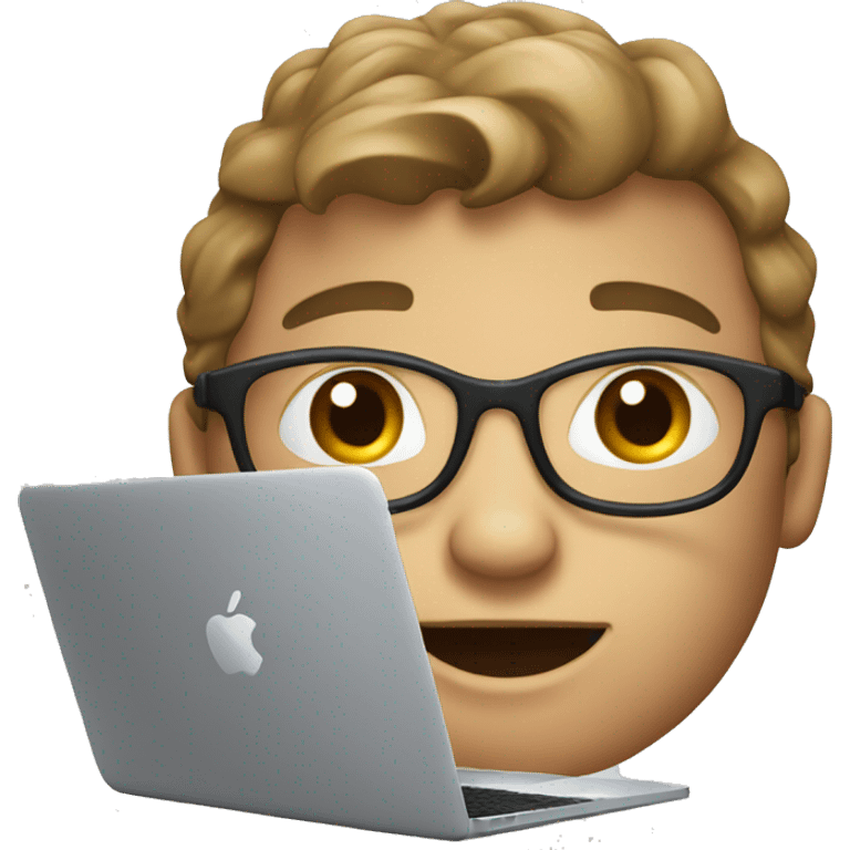 young developers with mac book air emoji