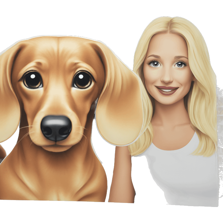 Dachshund marble coloring book with blonde girl emoji