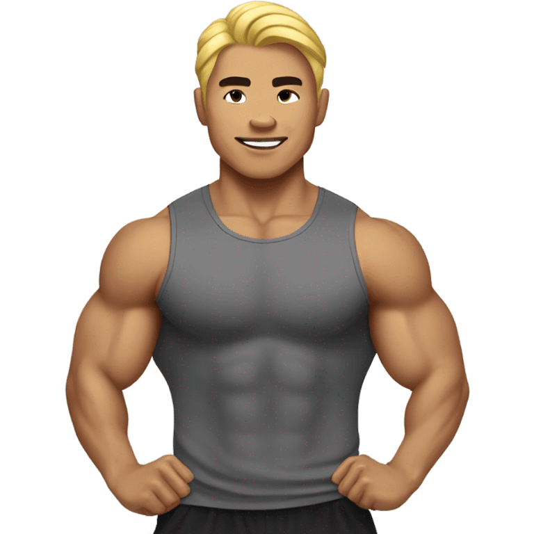 muscular asian personal trainer golden hair emoji