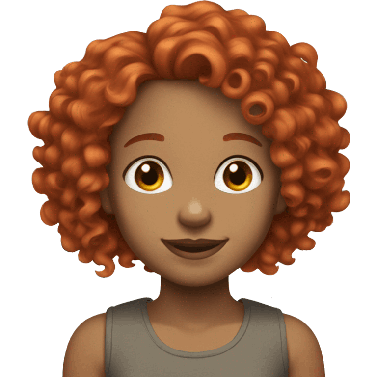 Short girl light skin curly red hair straight white teeth  emoji