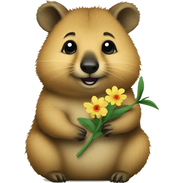 quokka with a flower emoji