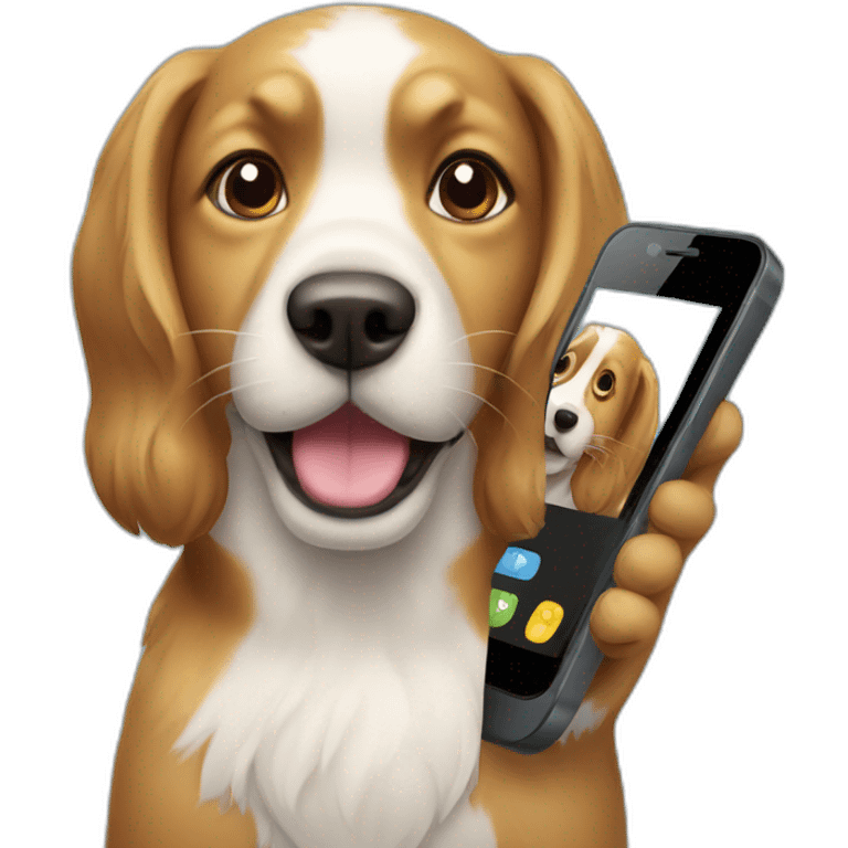 a dog with a phone emoji