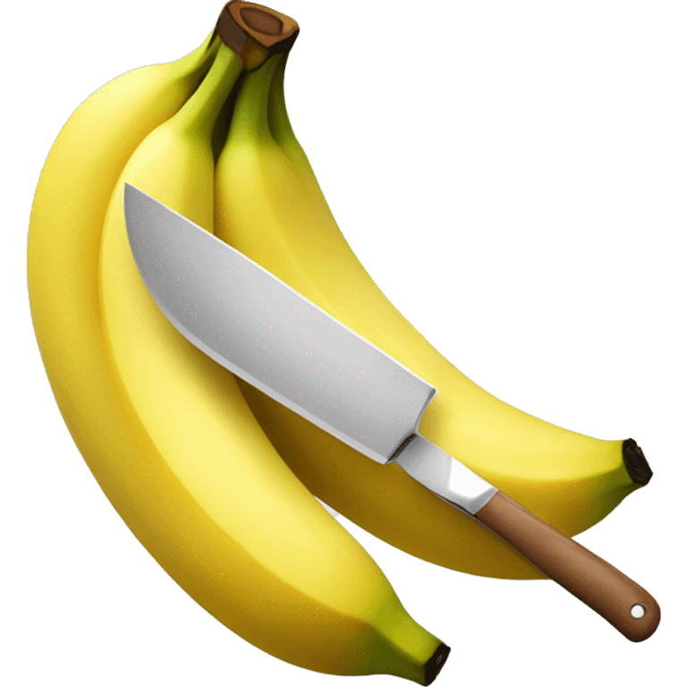 a banana being cut by a knife emoji