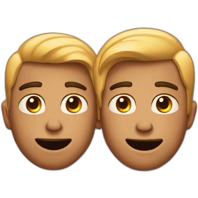 Gay couple seeing a movie together in love emoji