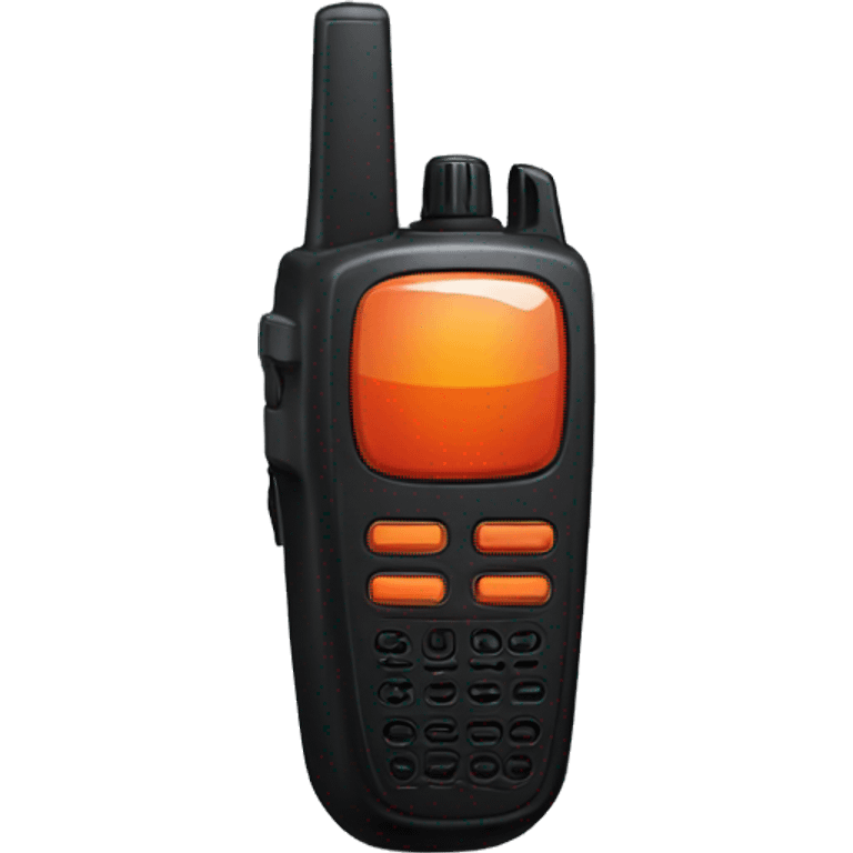 black walkie talkie with red-orange button on side emoji