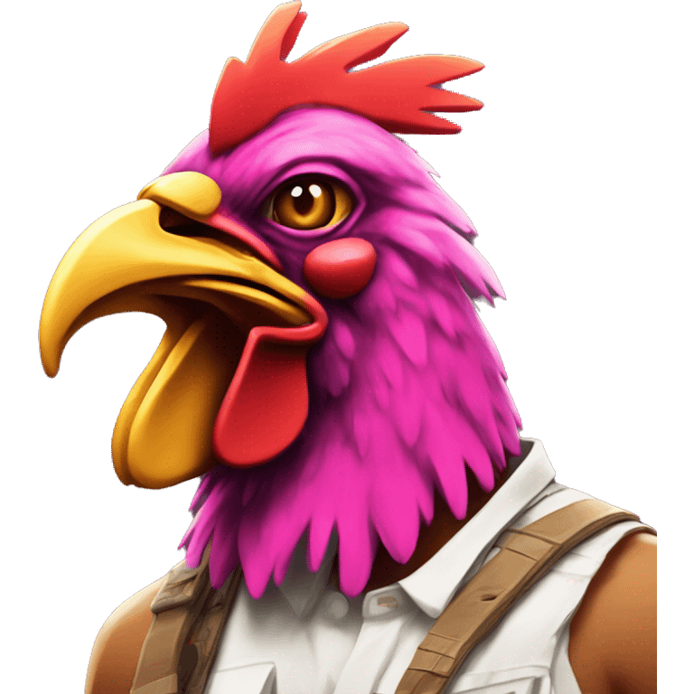 Hotline Miami chicken with ak47 emoji