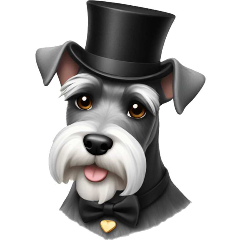 Schnauzer with a top hat emoji