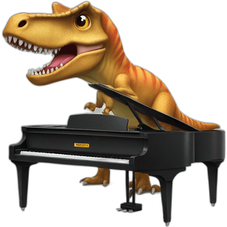 dinosaur playing piano emoji