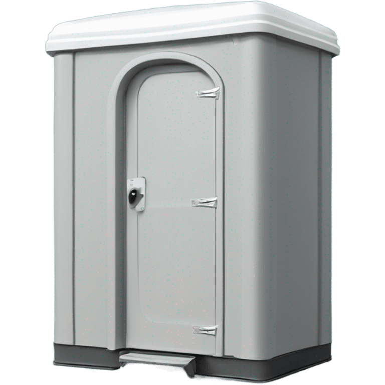 Portable toilet with clinkscales portable toilets LLC on the side emoji