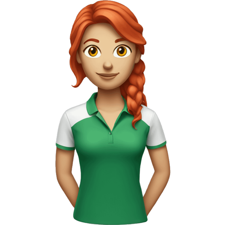 a female golf coach with red hair emoji